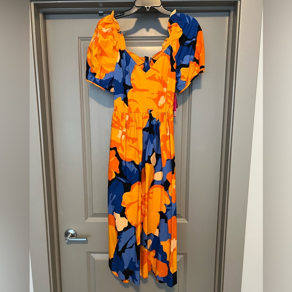 Tabitha Brown Orange and Blue Floral Dress
